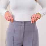 Front Seam Wide Leg Pants-Gray