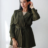 Half Trench coat in olive