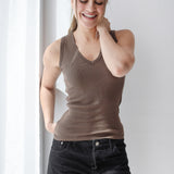 V-Neck Ribbed Tank