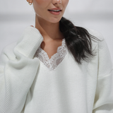 The Lace Sweater-White