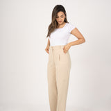 High waist tailored pants-Beige