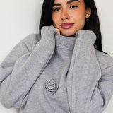 Bloomy Knit Sweater- Gray