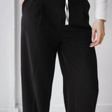 Loose Fit Pants-Black