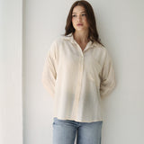 Open Back Lace Shirt- Beige