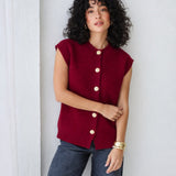 Gold Button Knit Cardigan