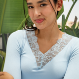 Lace V-Neck Long Sleeve Top