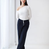 Loose Fit Pants-Navy