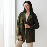 Half Trench coat in olive