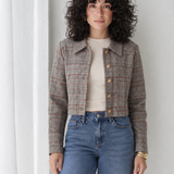 Plaid formal jacket-Gray