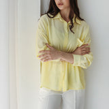 Open Back Lace Shirt- Yellow