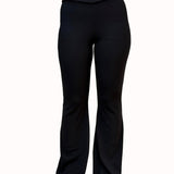 Cross waisted flare pants - Black