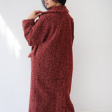 Teddy Long Coat in burgundy