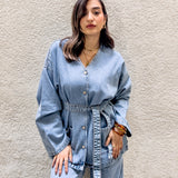 Light blue v-denim set
