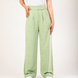 Linen wide-leg pants Mint green