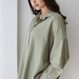 Bloom Linen shirt- olive
