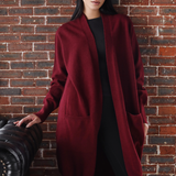 Oversized Longline Cardigan-Burgundy