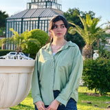 Bloom linen shirt-olive