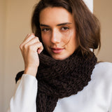 Snow Knit Scarf- Brown