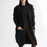 Oversized Longline Cardigan-Black