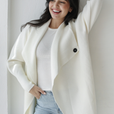 Wrap Cape Cardigan-Off White