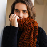 Snow Knit Scarf- Rust