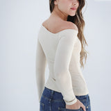 One Shoulder Long Sleeves Top