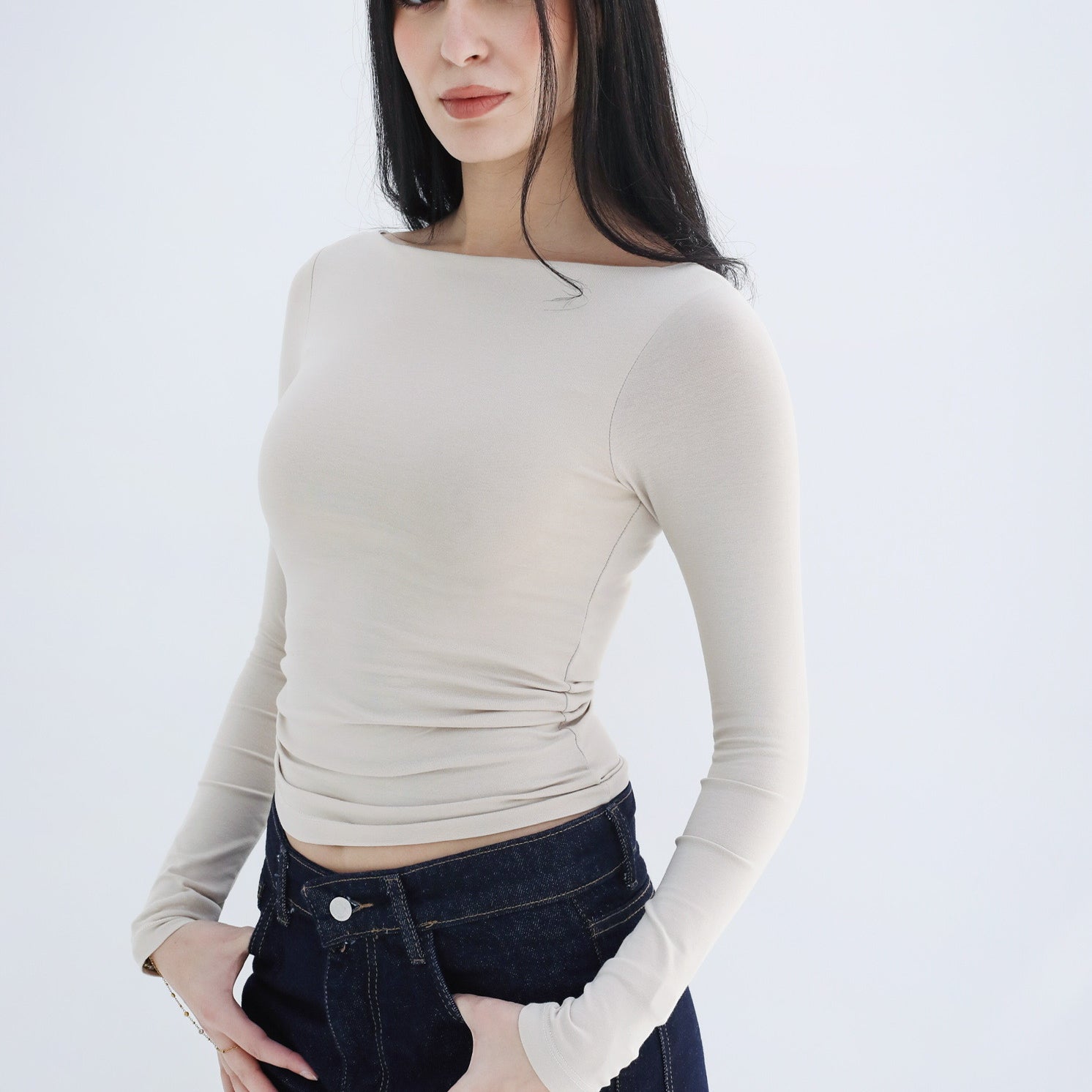 Off Shoulder Long Sleeve atop