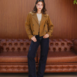 Cropped trench coat -Havana