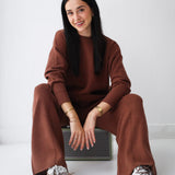 Plain Knit set in brown