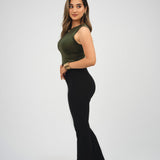 High-Waisted Flare pants-black