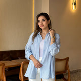 Linen shirt in baby blue