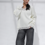 The Lace Sweater-White