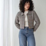 Plaid formal jacket-Beige