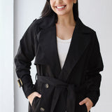 Double-Breasted Trench coat-Black