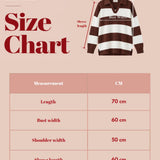Oversized Striped Knit Sweater-Brown