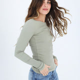 V-Neck Rib Top