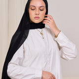 PLAIN COTTON SCARF - BLACK