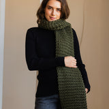 Snow Knit Scarf- Olive