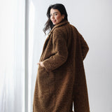 Teddy Long Coat in brown