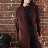 Oversized Longline Cardigan-Brown