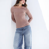 V-Neck Rib Top