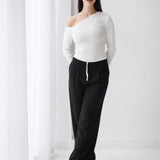 Loose Fit Pants-Black