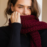 Snow Knit Scarf- Burgundy