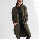 Oversized Longline Cardigan-Olive