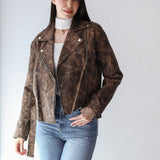 Leather jacket in brown