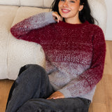Warm Blend Sweater- Burgundy&Gray