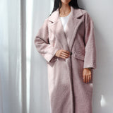 Teddy Long Coat in pink