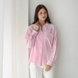 Open Back Lace Shirt- pink