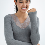 Lace V-Neck Long Sleeve Top
