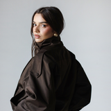 Waterproof Gabardine Utility Jacket-Brown